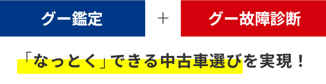 グー鑑定とグー故障診断をあわせて「なっとくできる中古車選び」を実現！
