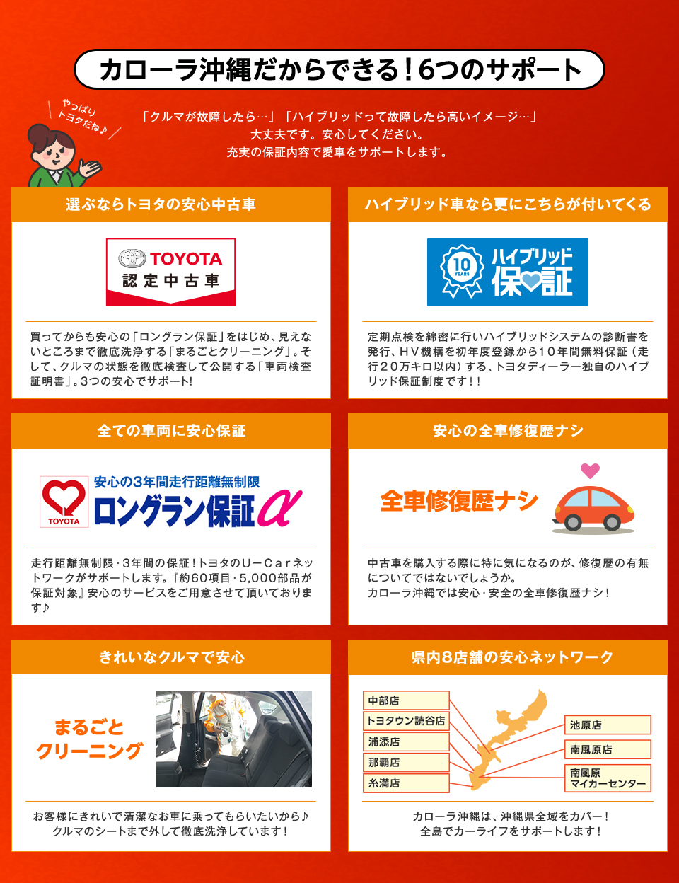 トヨタのお店だからできる6つのサポート