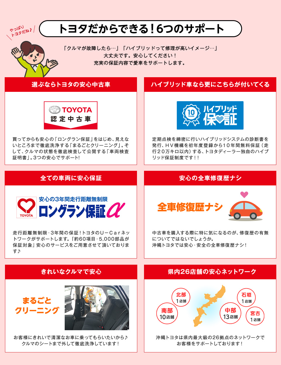 トヨタだからできる！6つのサポート